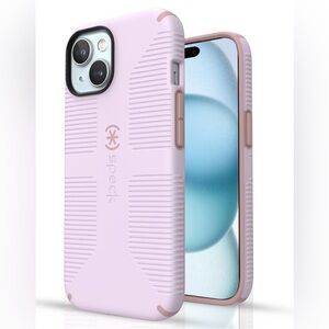 Speck CandyShell MagSafe Grip Case for iPhone 15 or 14 Plus Apple, Soft Lilac